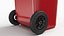 3D Wheeled Garbage Bin Red model