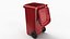 3D Wheeled Garbage Bin Red model
