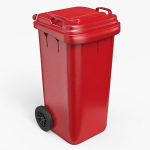 Wheeled Garbage Bin Red