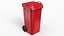 3D Wheeled Garbage Bin Red model