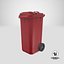 3D Wheeled Garbage Bin Red model