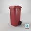 3D Wheeled Garbage Bin Red model