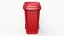 3D Wheeled Garbage Bin Red model