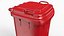 3D Wheeled Garbage Bin Red model