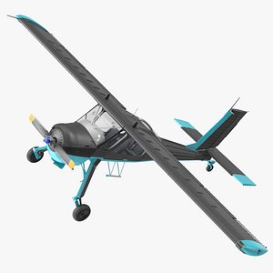 Civil Aviation Motor Airplane Black Simple Interior