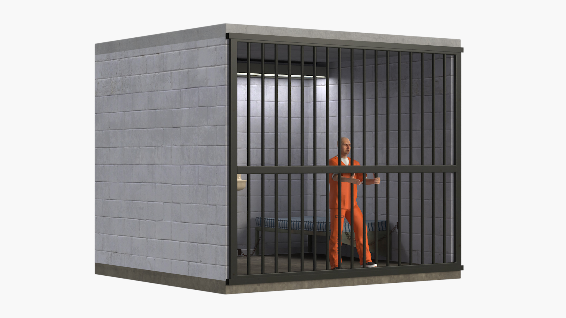 3D Prisoner In Jail Cell - TurboSquid 2368188