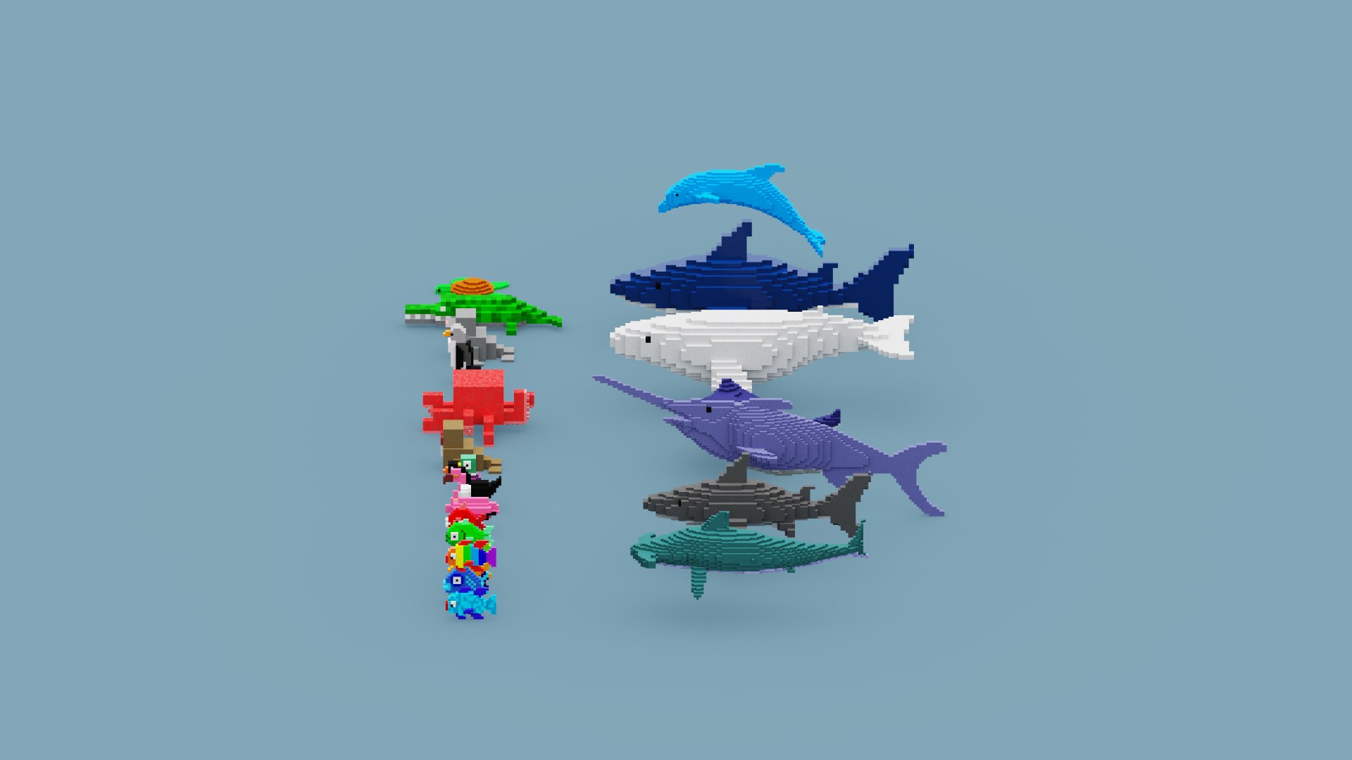 3D Voxel Sea Animals https://p.turbosquid.com/ts-thumb/o0/4FGhMO/KA/spin202307081801250004/png/1688840922/1920x1080/fit_q87/3ecc38a09d194cb754022d6d0d4f6bd6e816bd8c/spin202307081801250004.jpg
