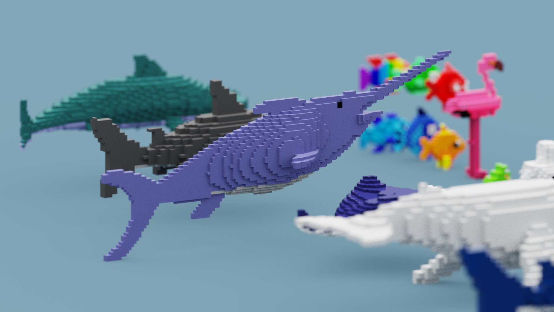 3D Voxel Sea Animals https://p.turbosquid.com/ts-thumb/o0/4FGhMO/O6/snap20230708184355/png/1688840899/1920x1080/fit_q87/22adf6b8749750905b44ffa3ddca96ae81f09b38/snap20230708184355.jpg