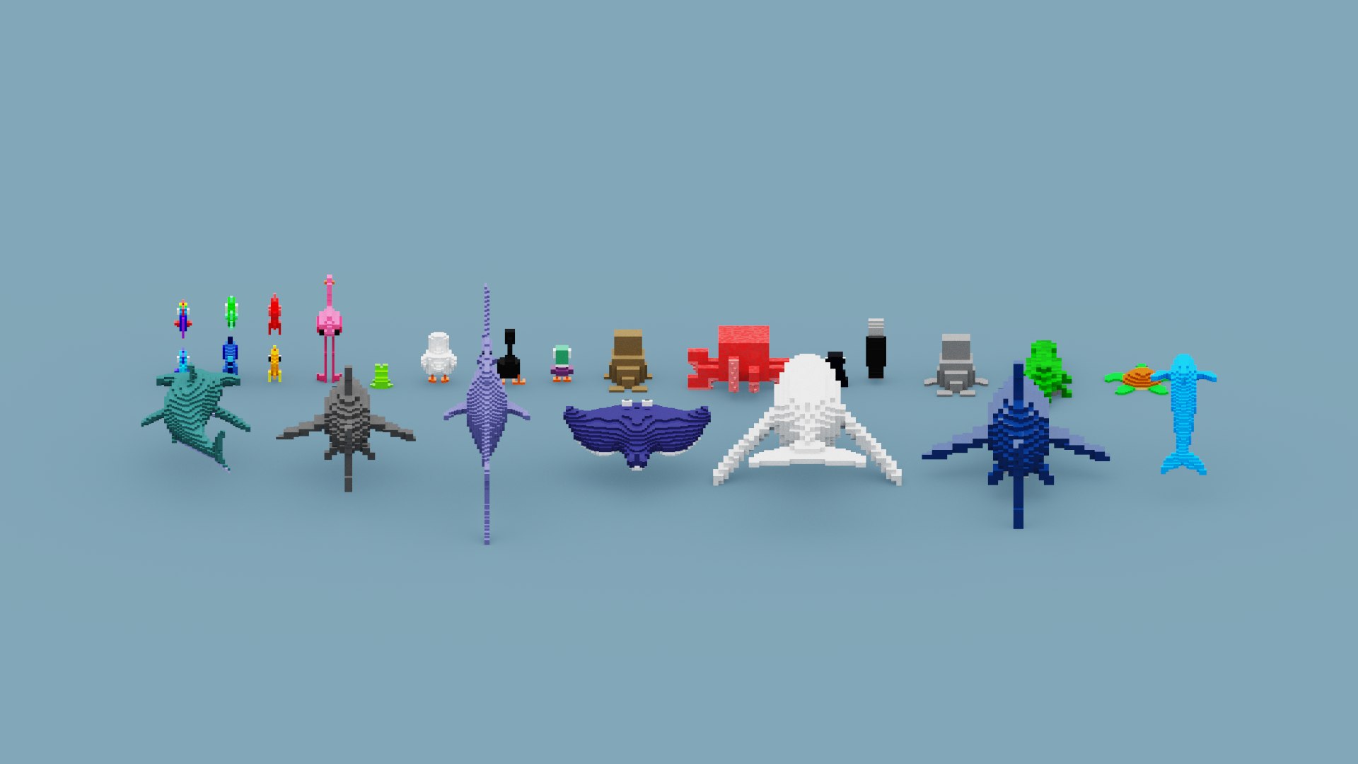 3D Voxel Sea Animals https://p.turbosquid.com/ts-thumb/o0/4FGhMO/rN/spin202307081801250007/png/1688840951/1920x1080/fit_q87/d69811c6bf84eb65d1a2cf6574126868d44c3873/spin202307081801250007.jpg
