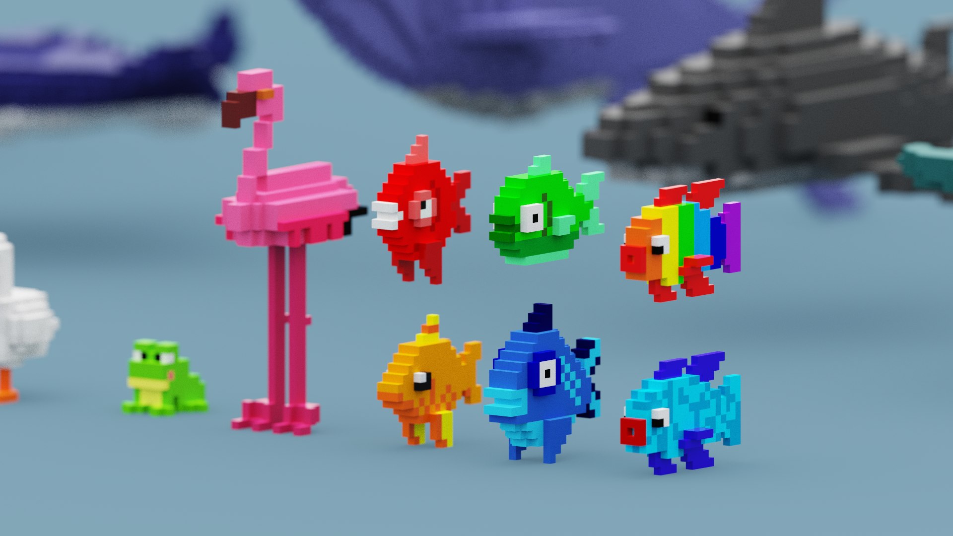 3D Voxel Sea Animals https://p.turbosquid.com/ts-thumb/o0/4FGhMO/xi/snap20230708183804/png/1688840901/1920x1080/fit_q87/91cb376f9447a5c3cef2b1f9a7bd0211f02b7034/snap20230708183804.jpg