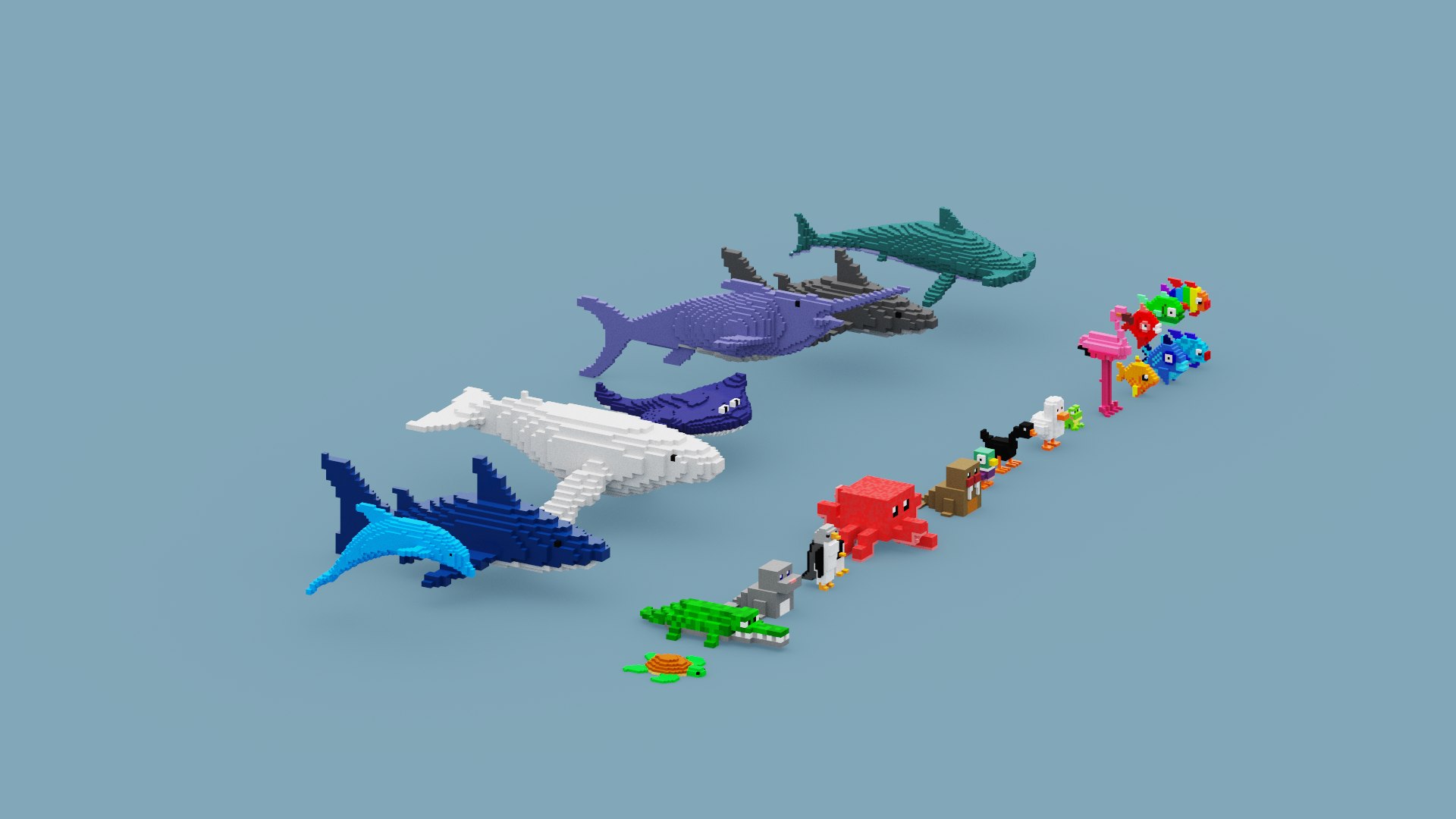 3D Voxel Sea Animals https://p.turbosquid.com/ts-thumb/o0/4FGhMO/zc/spin202307081801250011/png/1688840944/1920x1080/fit_q87/9f9be91ca2b86126e8ad5f71b5873a9631b857a4/spin202307081801250011.jpg