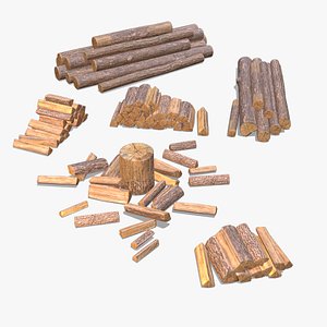 3D Wood Logs Stack model