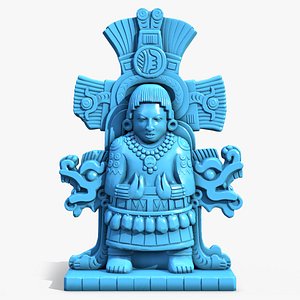 Statue Aztec Sea God HP 3D