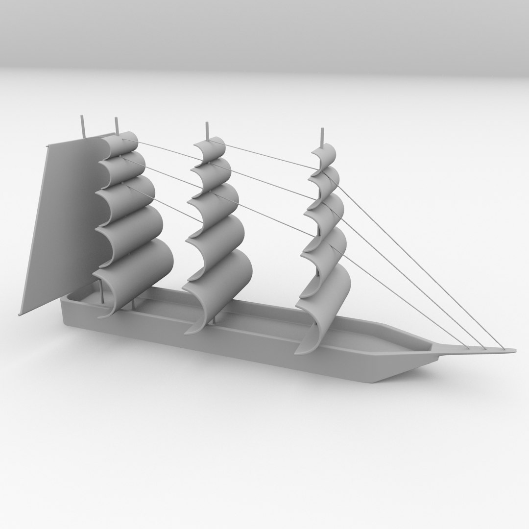 miniature ship 3d model