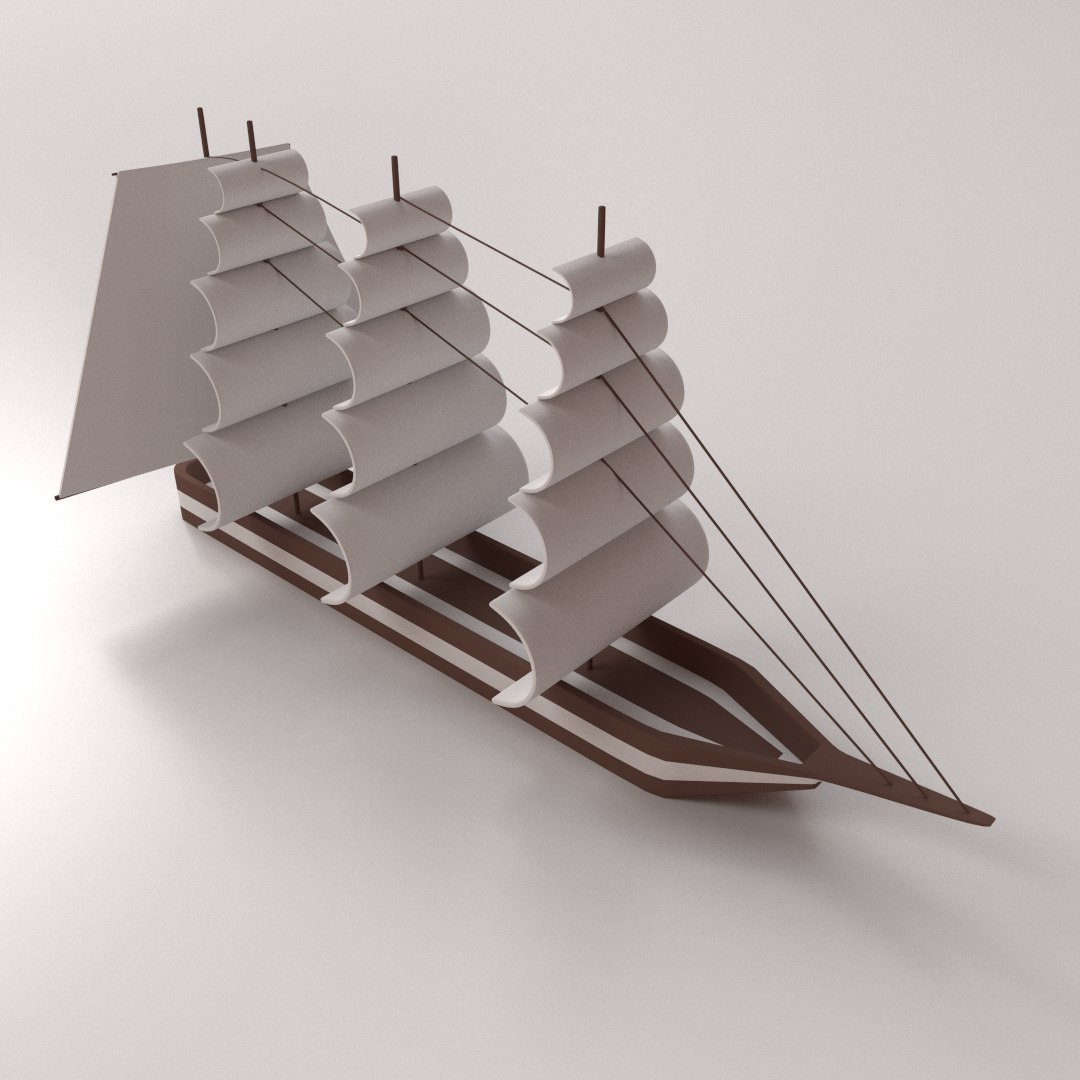 miniature ship 3d model