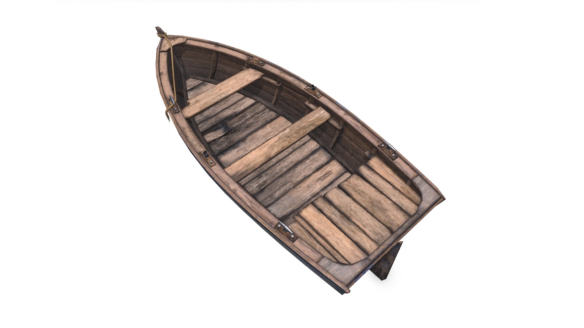 3D Old Wooden Boat low-poly PBR model - TurboSquid 2146412