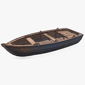 Old Wooden Boat low-poly PBR