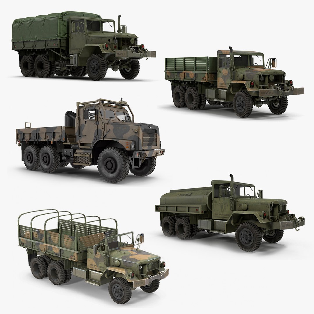 US Army WWII Trucks Collection 2 3D model preview