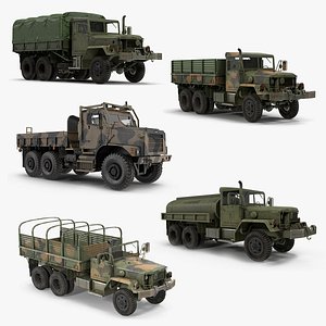 army wwii trucks 2 3D