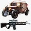 Steampunk Van and Gun Bundle model