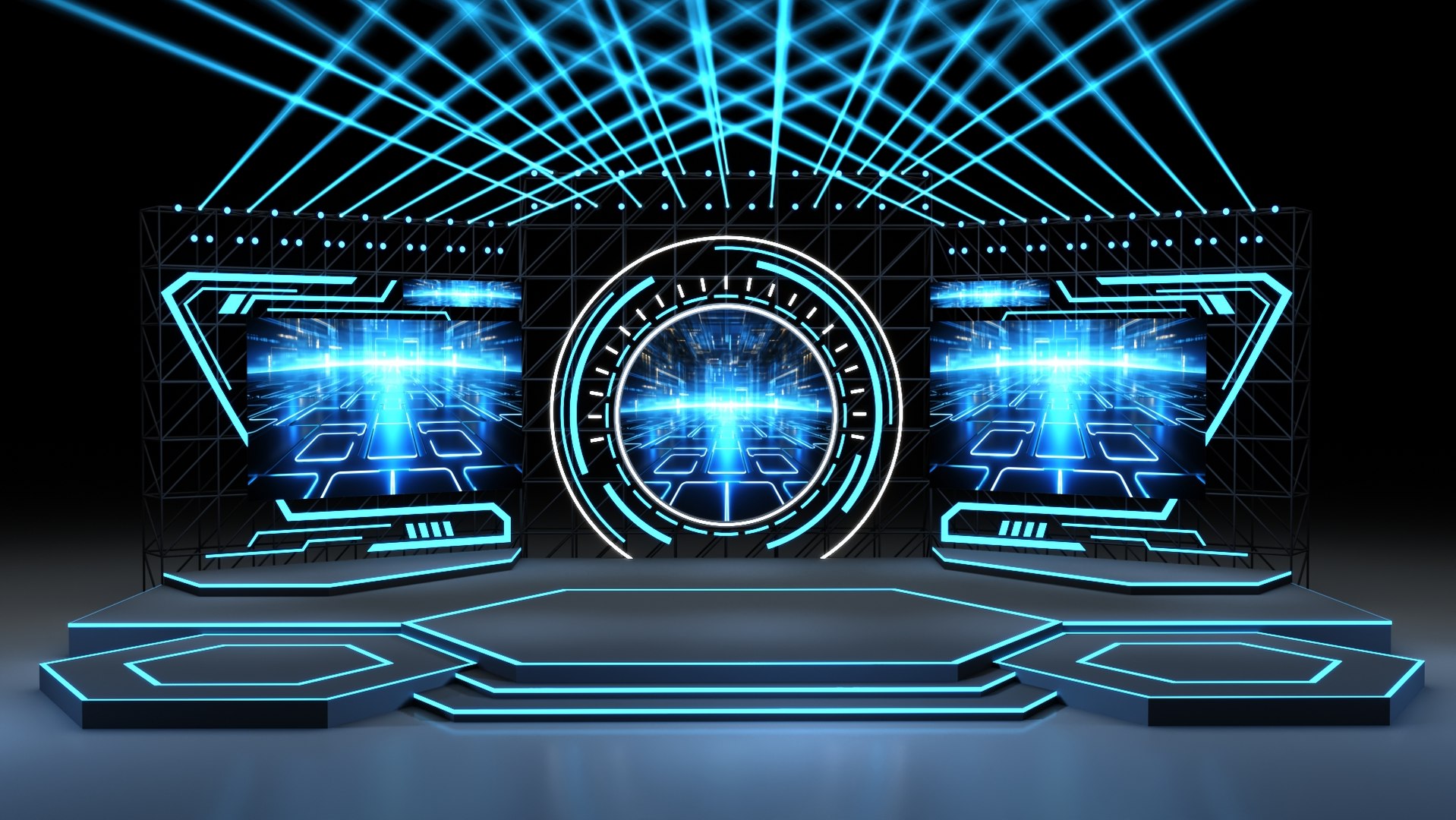 Virtual Event Stage 15 3D Model - TurboSquid 2260179
