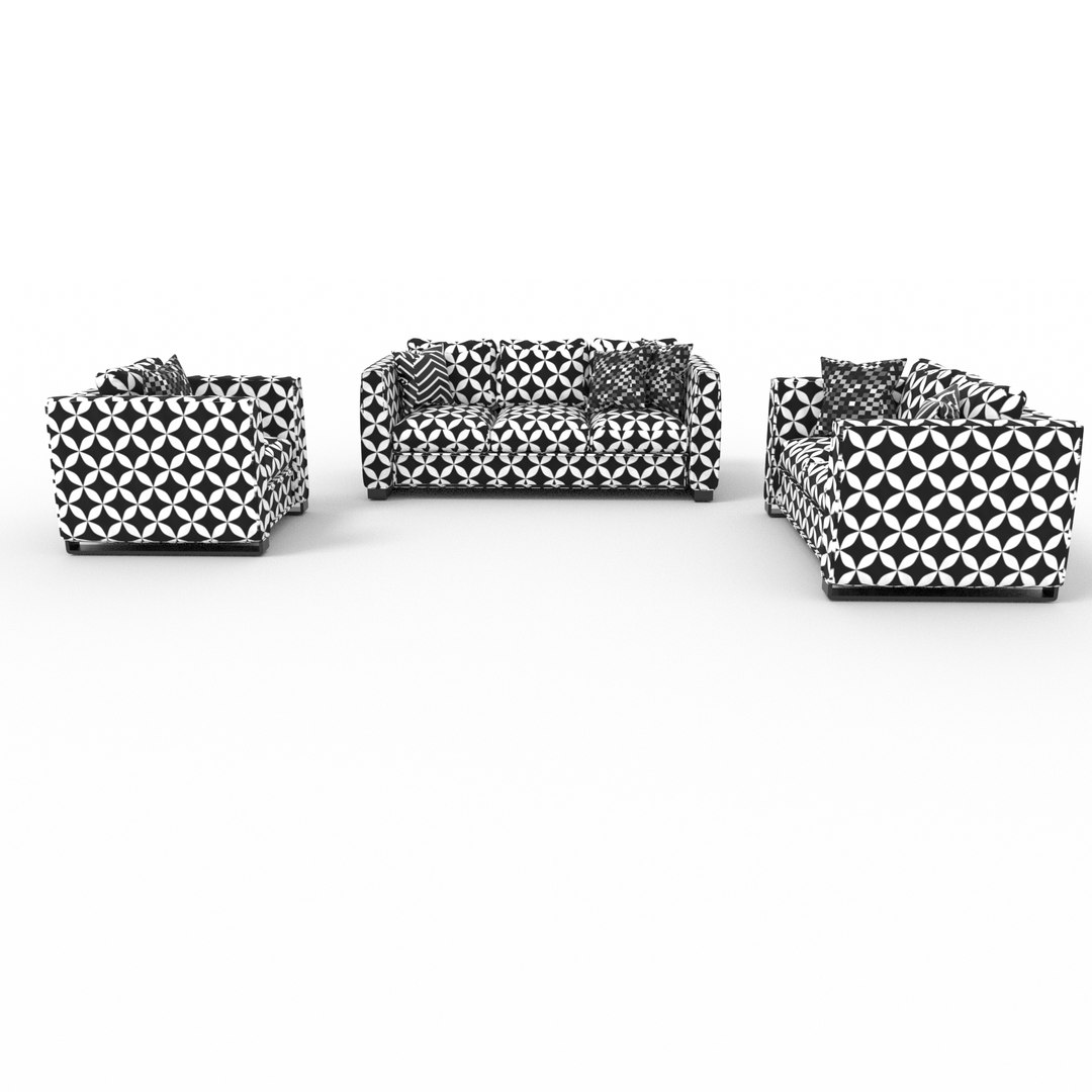 3D model Modern Sofa Set Furniture TurboSquid 2042955