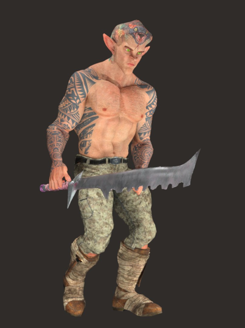 3D Model Realistic Rigged Snake Monster Man Character 3D Model ...