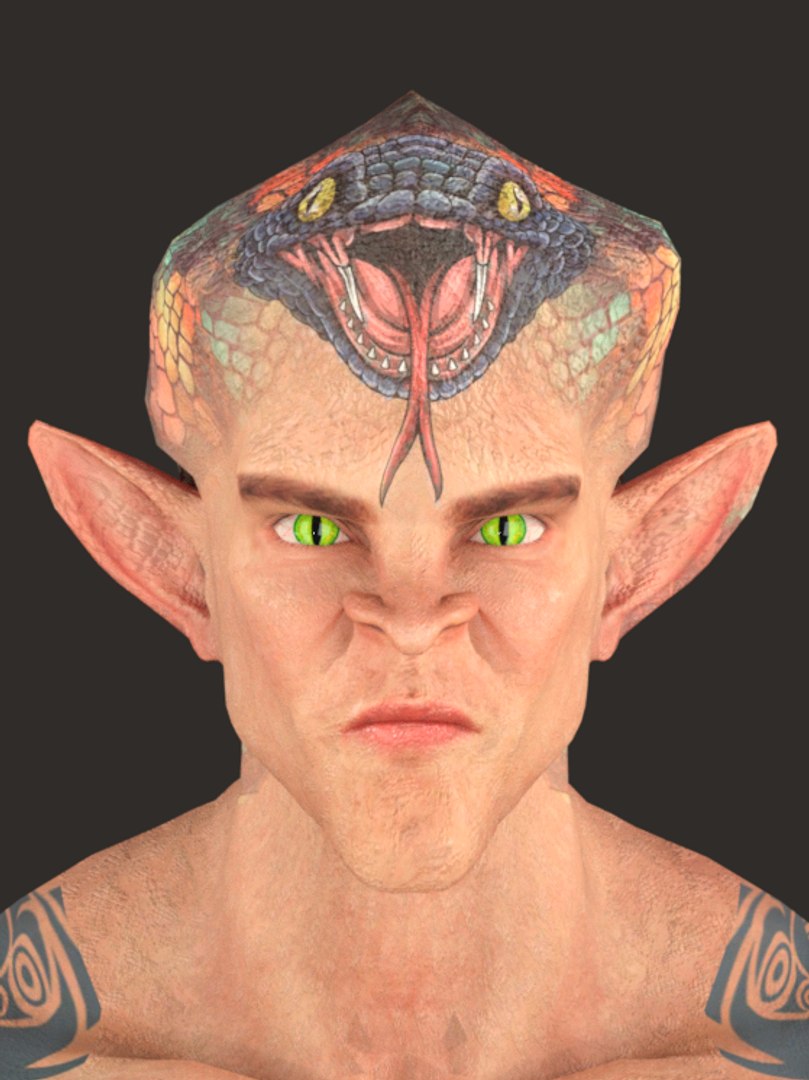 3D Model Realistic Rigged Snake Monster Man Character 3D Model ...
