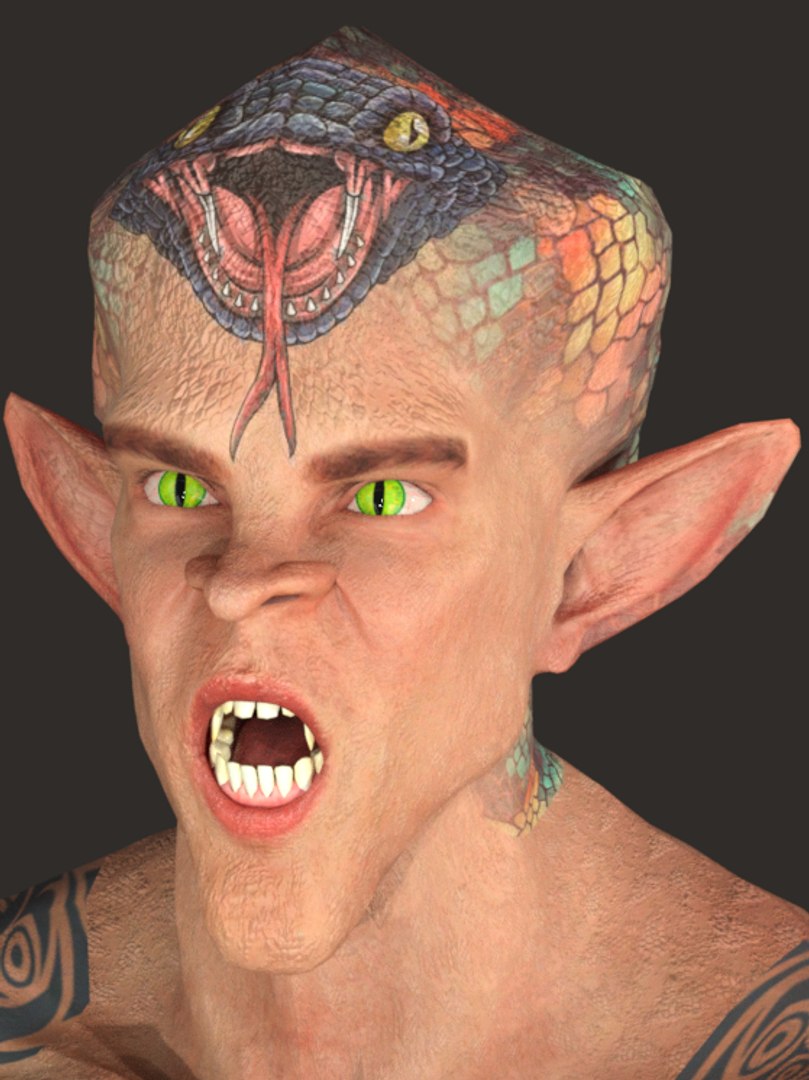 3D Model Realistic Rigged Snake Monster Man Character 3D Model ...