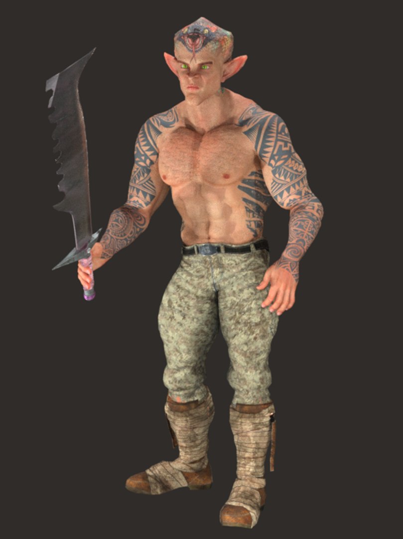 3D Model Realistic Rigged Snake Monster Man Character 3D Model ...