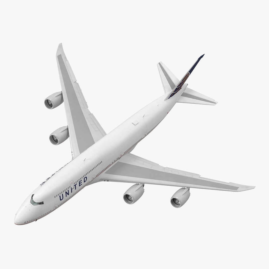 Boeing 747-8I United Rigged 3D model preview