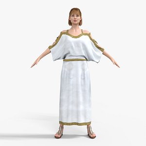 3D Chiton Roman Dress Gown Low-poly 3D model