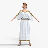 Chiton Roman Dress Gown Low-poly