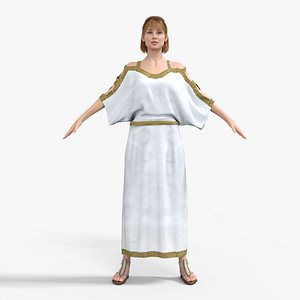 Chiton Roman Dress Gown Low-poly