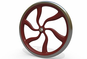 3D vintage hand wheel crank