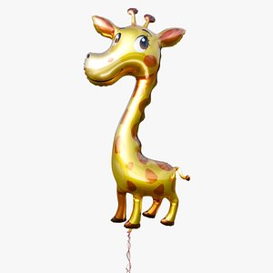 Number 1 - Giraffe shaped foil helium balloon 3D model
