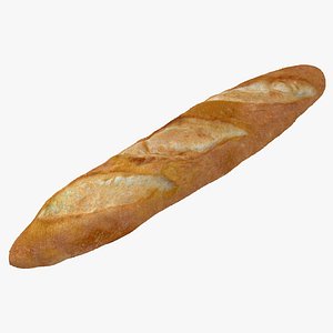 baguette modeled realistic 3d model