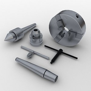 Lathe Parts - Chuck and Tailstock 3D