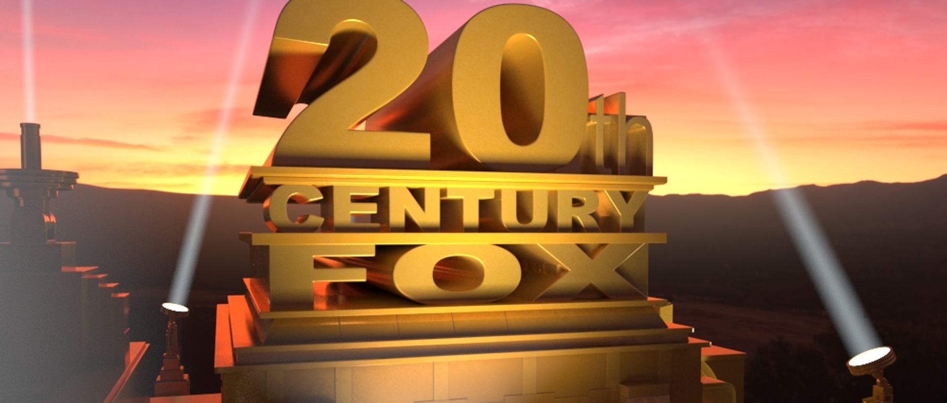 20th century fox logo template free 3D model animated