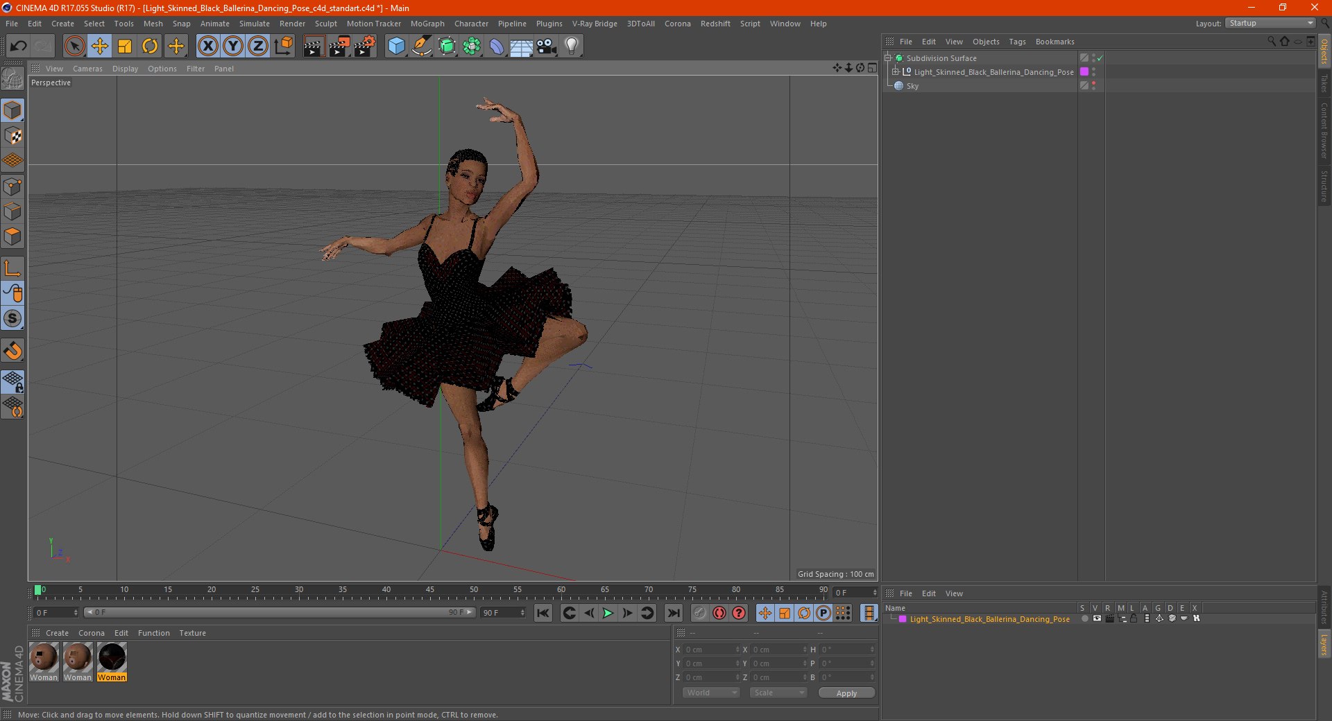 Light skinned black ballerina 3D model - TurboSquid 1665091