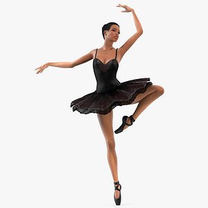 Light Skinned Black Ballerina Dancing Pose