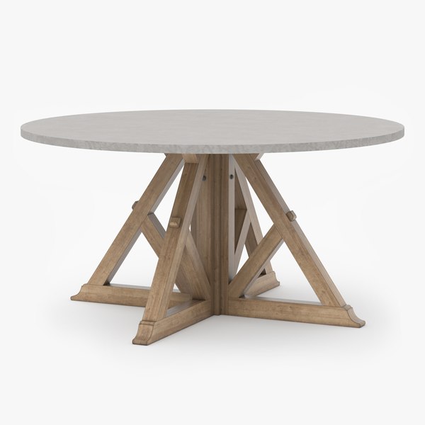 PB Brooks Round Pedestal Dining Table 3D 모델 - TurboSquid 2018951