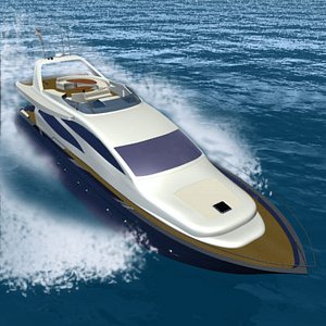 yacht motorboat 3d model