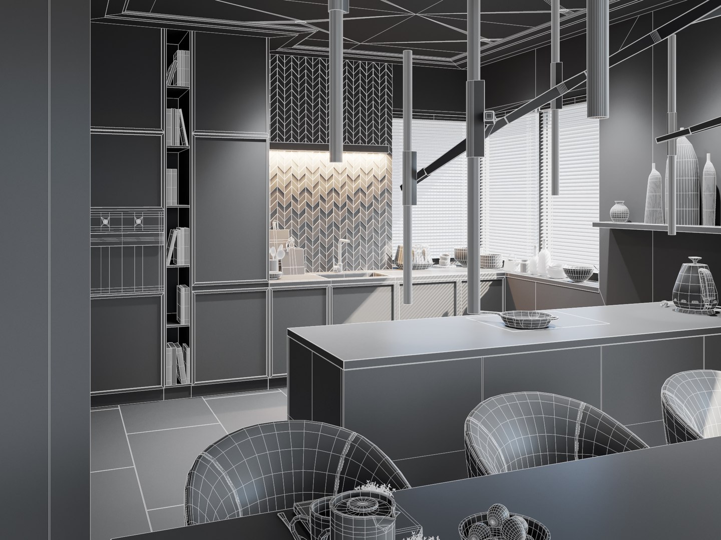 Living Room Interior 3D Scene-04 For Cinema 4D And Octane Render 3D ...
