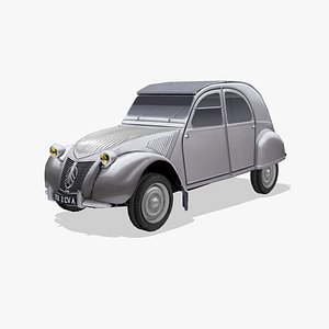 3D Citroen 2CV A 1950 model