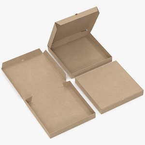 3D pizza boxes kraft paper model
