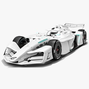 GEN4 Formula E 2026-2027 Race Car White Mockup 3D model