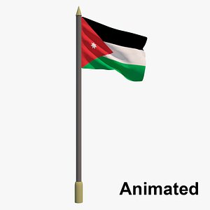 3D model flag jordan - animation