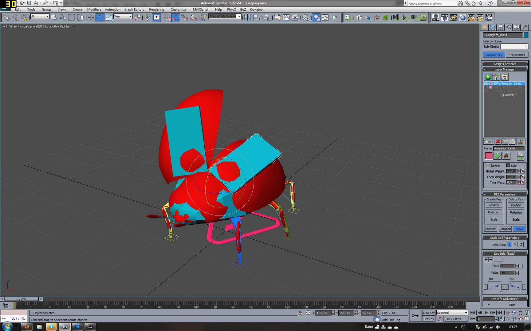 3d Ladybug Rigged Model