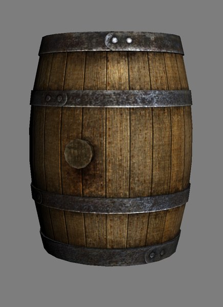 3ds wooden barrel